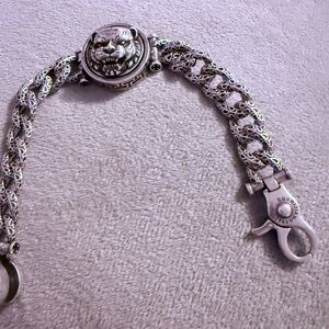 925 Silver Chain Bracelet with Tiger Design